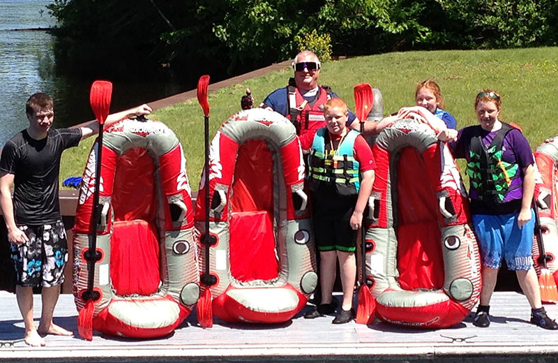 Rafting at The Elms Waterfront Cottages.