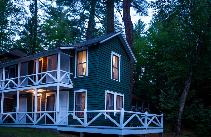 Cabin exterior at White Pine Camp.