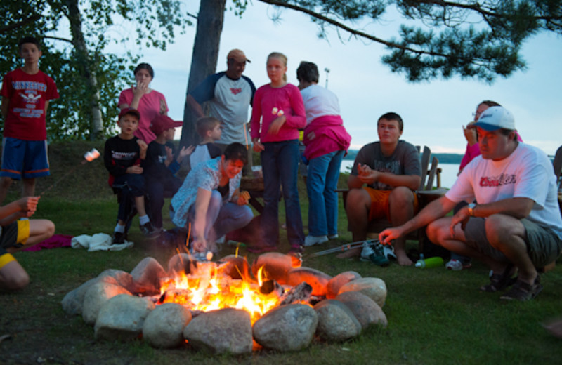 Campfire at Sugar Lake Lodge.