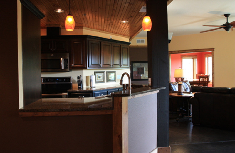 Condo kitchen at Highland Rim Retreats.