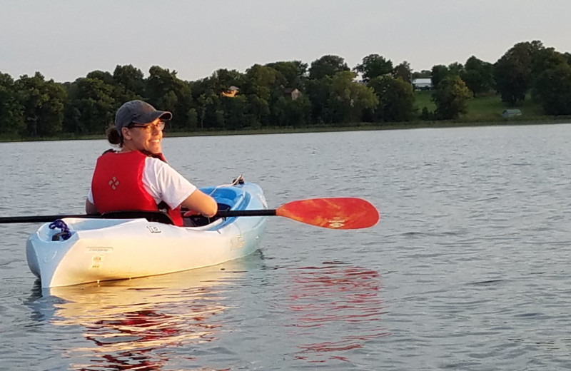 Kayaking at Whispering Waters Resort.