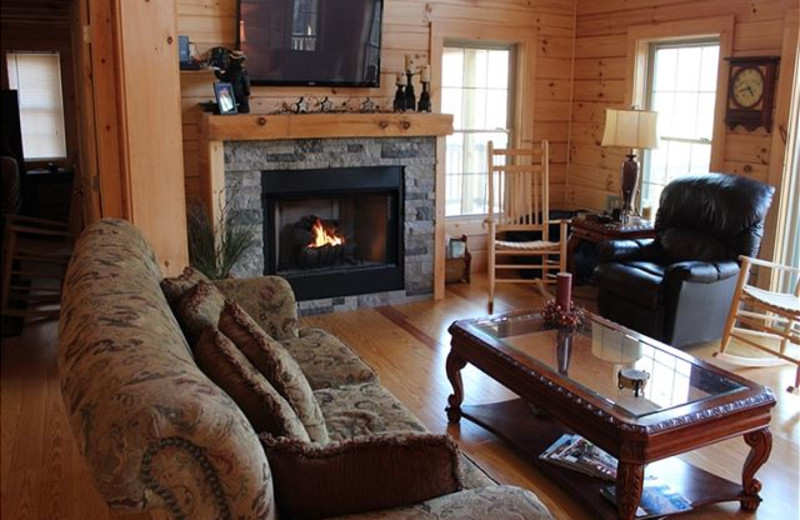 Rental living room at Mountain Lake Rentals.