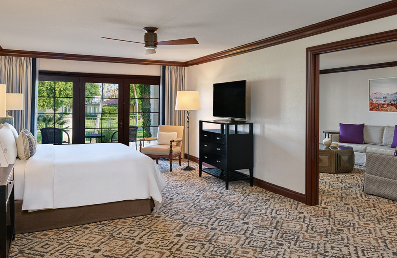 Guest room at Rancho Las Palmas Resort & Spa.