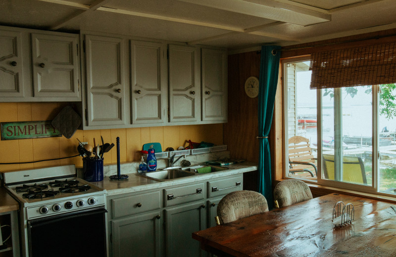 Cabin kitchen at Jacob's Cove.