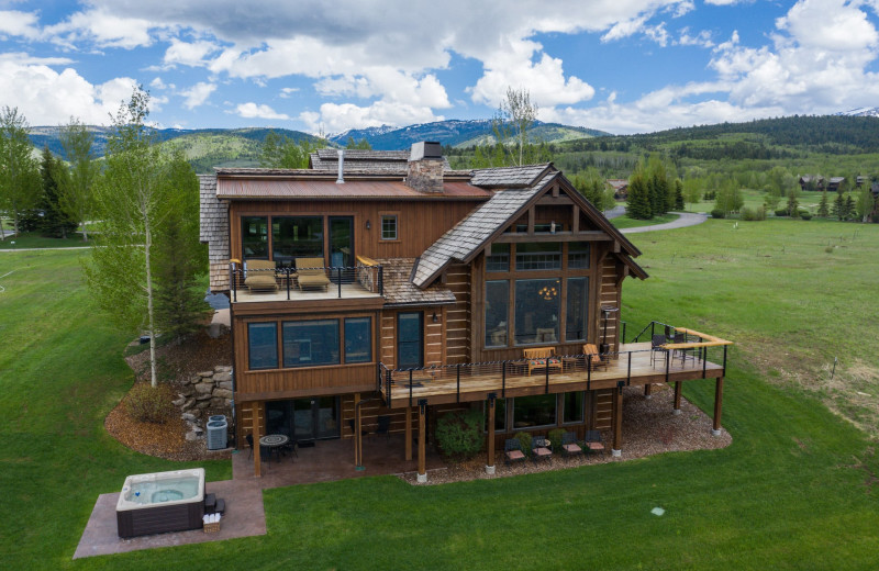 Cabin exterior at Teton Springs Lodge.