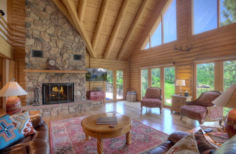 Rental living room at Hill Country Lake House.