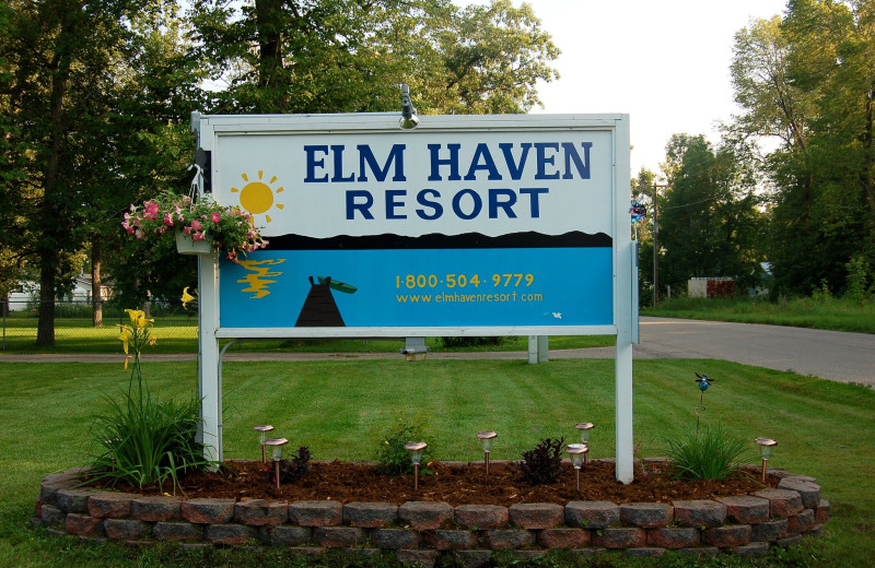 Elm Haven Resort sign.