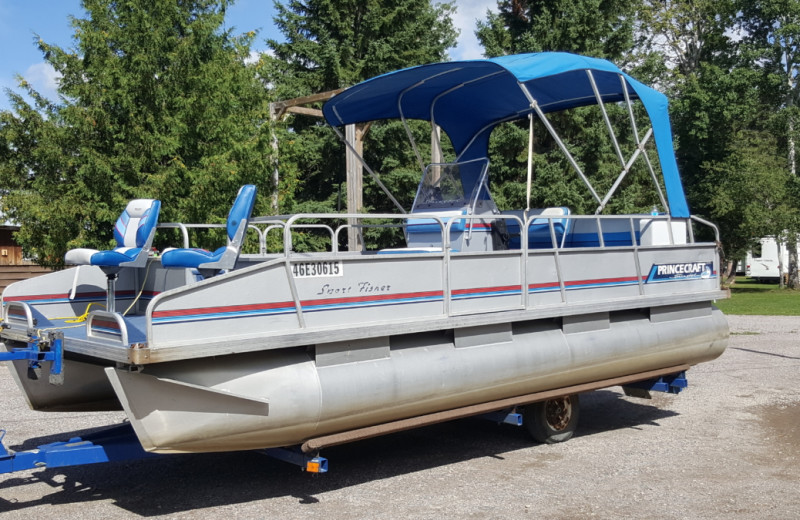 Boat at Elk Lake Wilderness Resort.