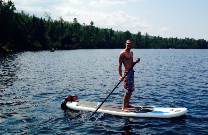 Paddle boarding at Gunflint Lodge.