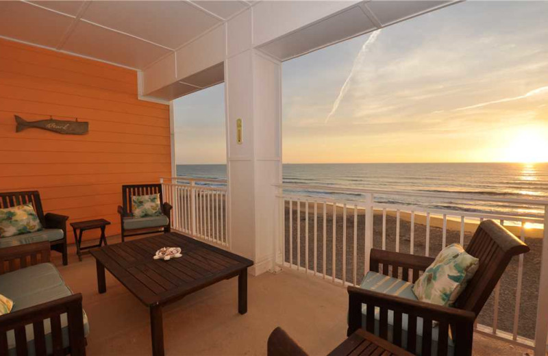 Rental balcony at Sanctuary Vacation Rentals at Sandbridge.