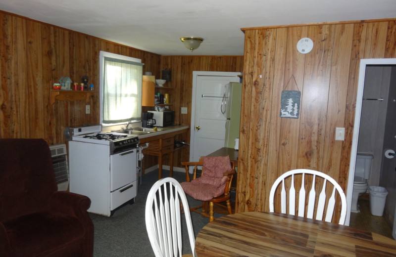 Cabin interior at Twin Oaks Resort & RV Park.