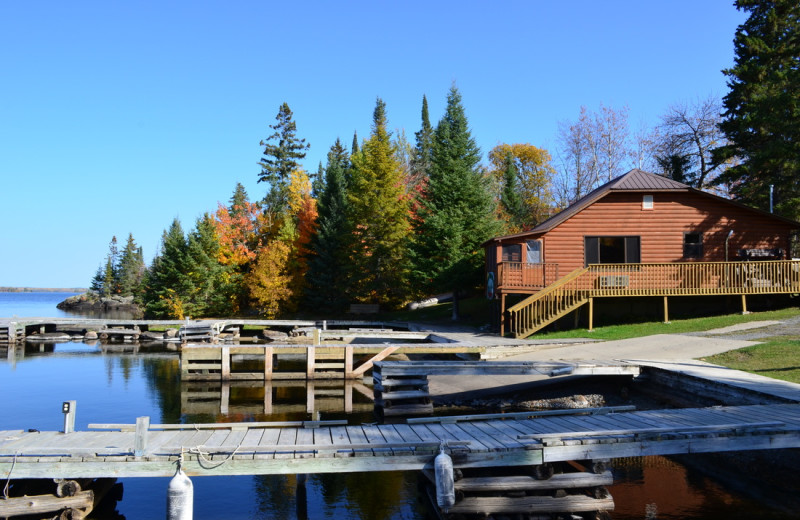 Cabin exterior at Pine Tree Cove Resort.