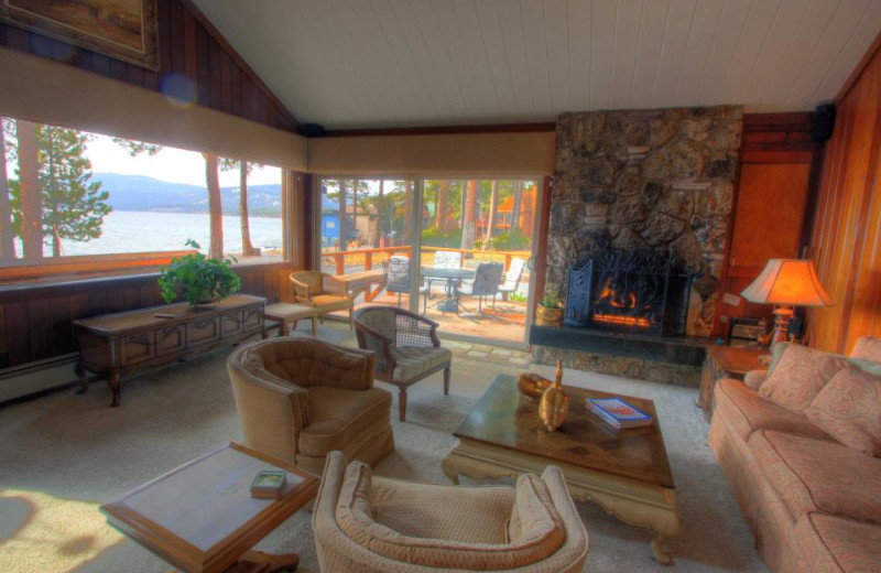 Vacation rental living room at Vacasa Rentals Lake Tahoe.