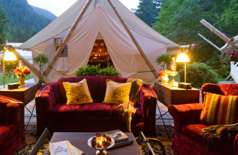 Lounge area at Clayoquot Wilderness Resort.