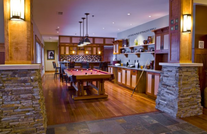 Billiards table at Tamarack Lodge.