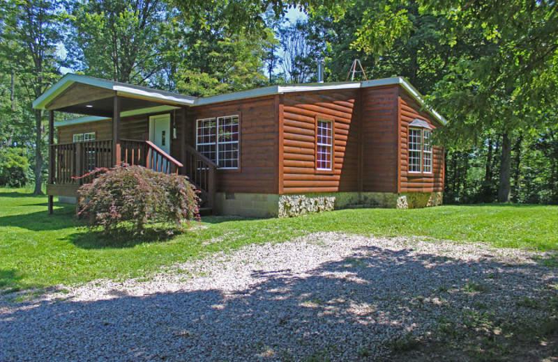 Cabin exterior at Hocking Hills Backwoods Retreat.