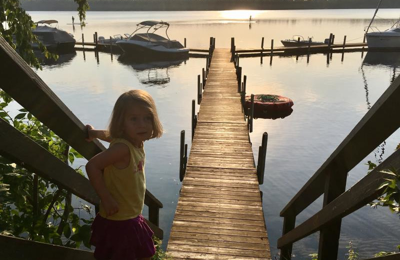 Dock at Cragun's Resort and Hotel on Gull Lake.