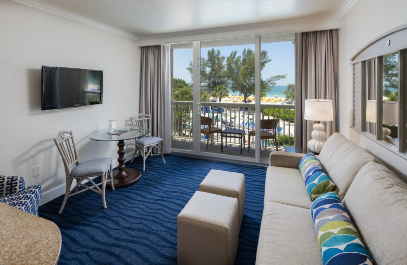 Guest room at TradeWinds Island Grand.