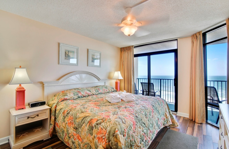 Rental bedroom at Seaside Vacations.