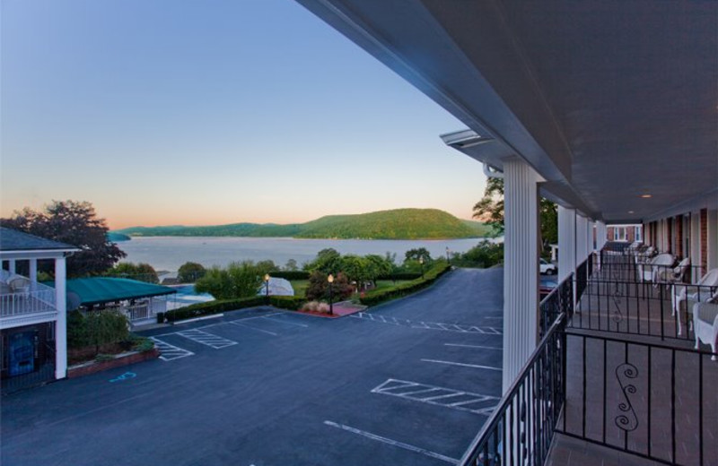 View from balcony at Inn on the Hudson.