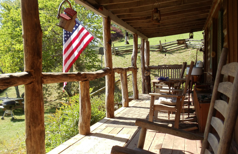 Cabin deck at Bear Trail Cabins.