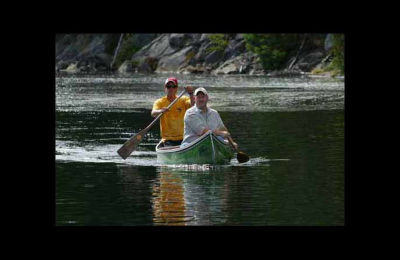 Row boat at Red Pine Wilderness Lodge.