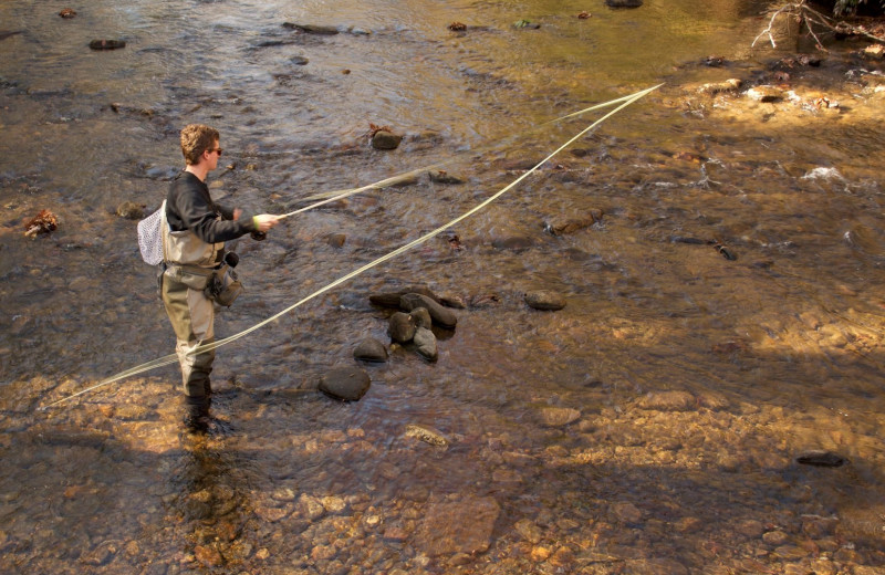 Fly fishing at Yonder Luxury Vacation Rentals.