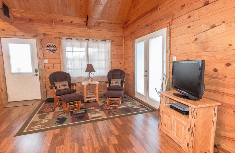 Rental living room at Timber Lodge Retreats.