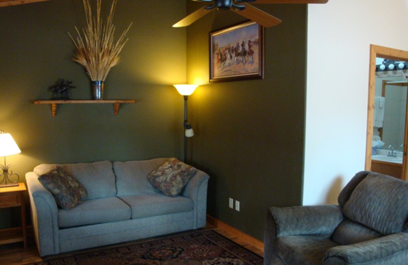 Guest living room at Bristlecone Lodge.