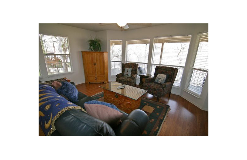 Rental living room at Oak House On Lake LBJ.