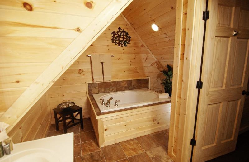 Cabin bathroom at Accommodations by Parkside Resort.