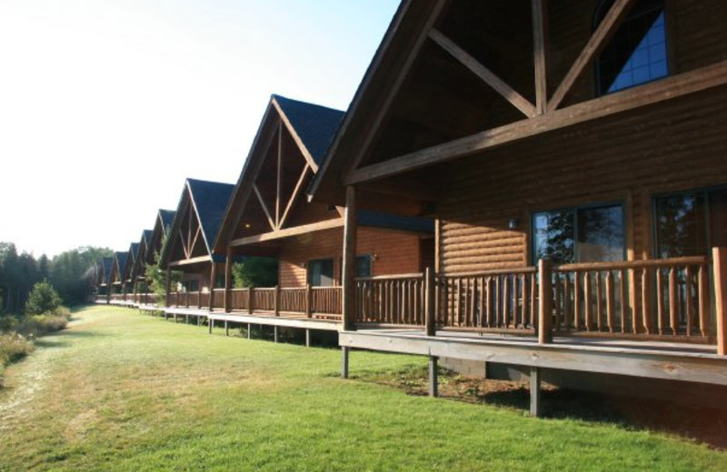 Cabin exterior at Drummond Island Resort.