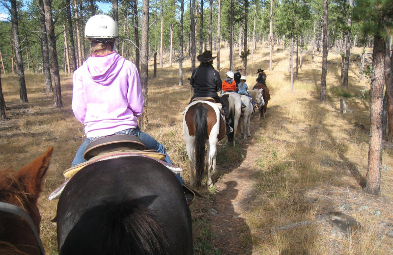 Trail riding at High Country Guest Ranch.