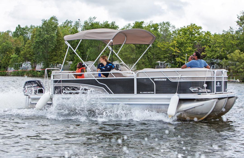 Pontoon at Great Blue Resorts- Woodland Estate Resort.