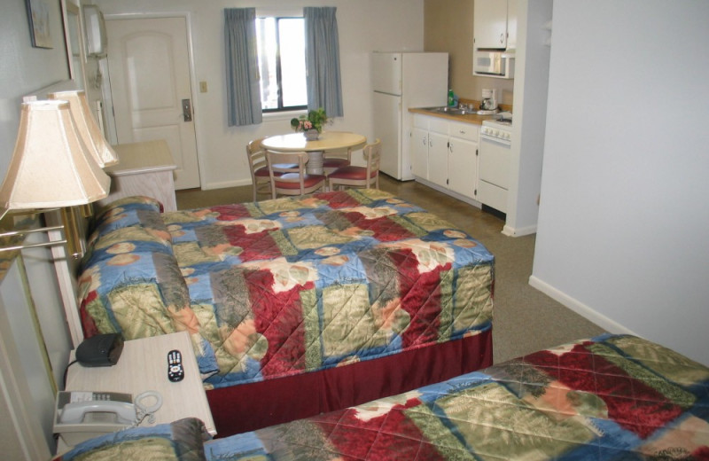 Guest room at Beach House Inn and Suites.