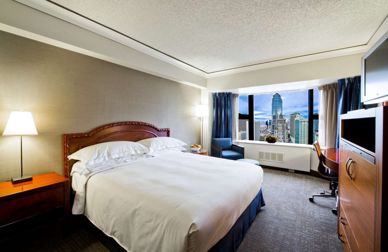 Guest room at Hilton Seattle.