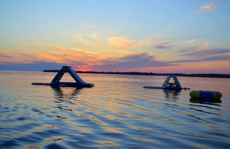 Water toys at Appeldoorn's Sunset Bay Resort.