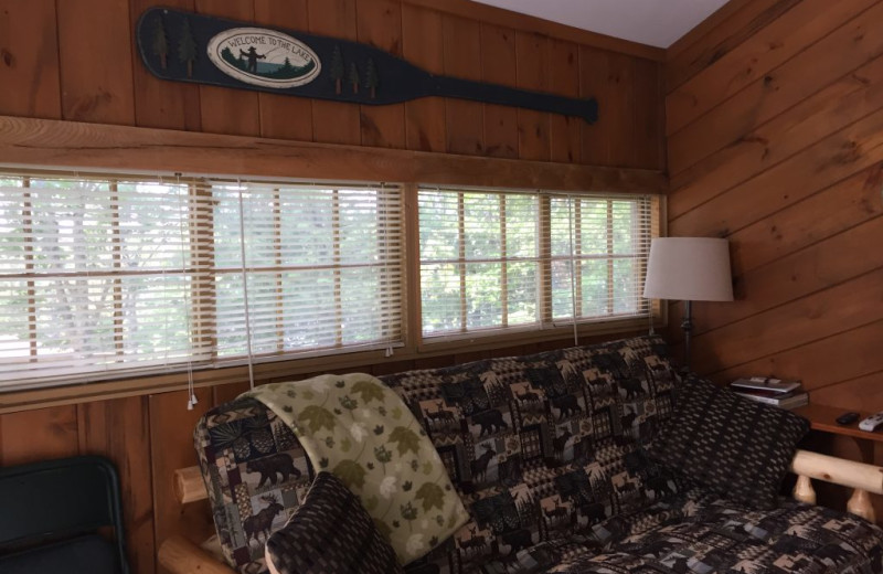 Cabin living room at Blackduck Lodge & Resort.