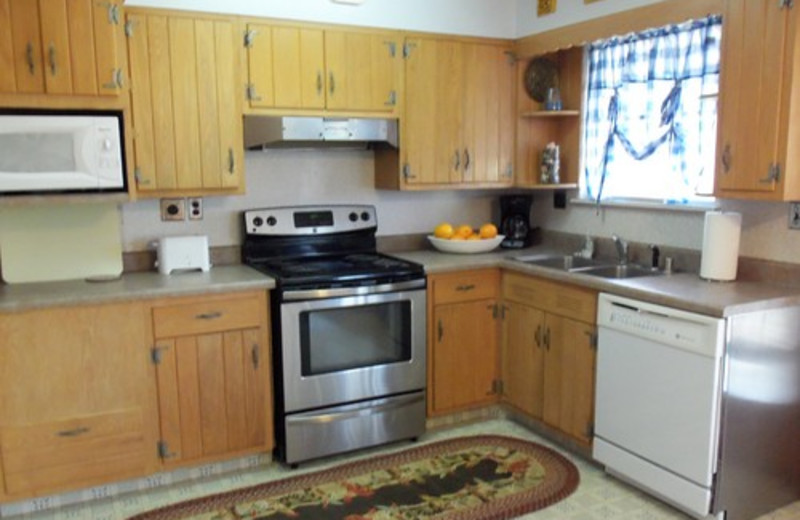 Cabin kitchen at Oak Ridge Resort.