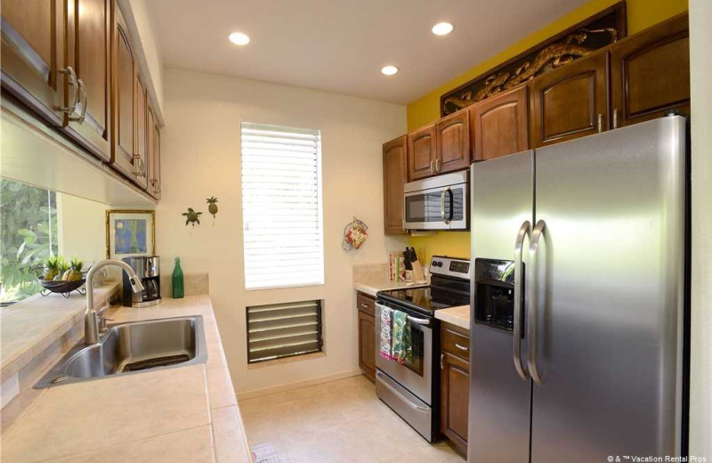 Rental kitchen at Vacation Rental Pros - Maui.