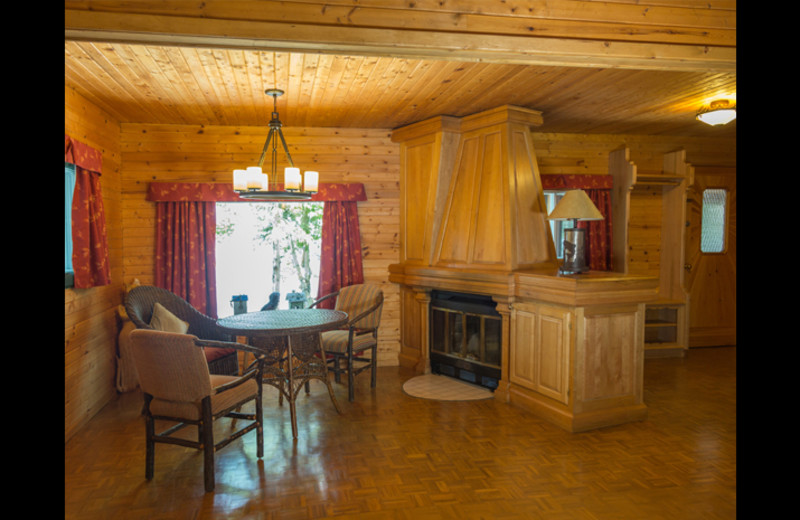 Cabin living room at Obabika Resort.