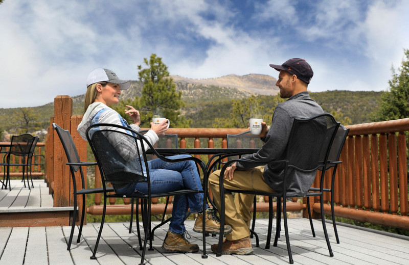 Rental deck at Zion Ponderosa Ranch Resort.