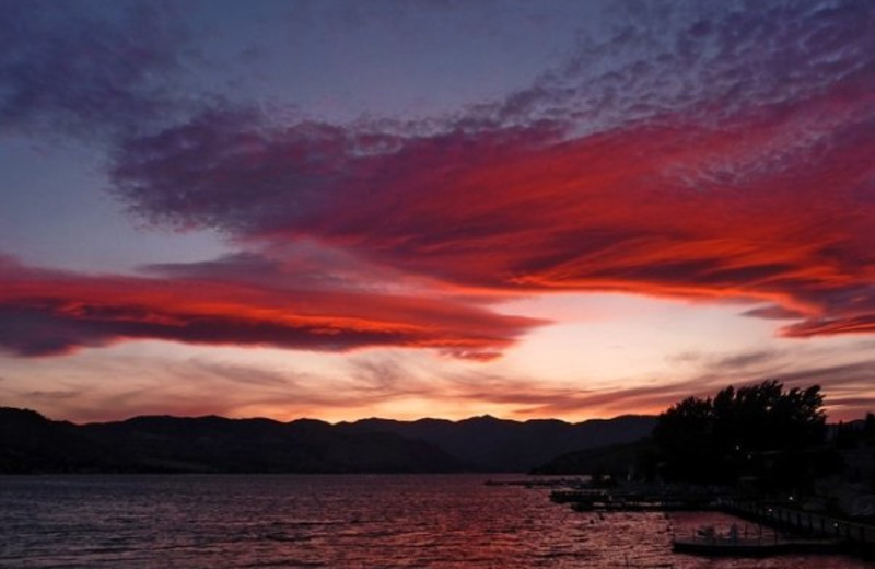Beautiful sunset at Campbell's Resort on Lake Chelan.