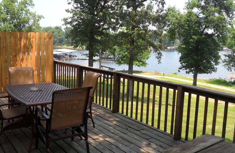 Cottage deck view at King Creek Resort & Marina.