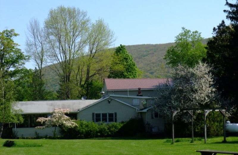 Cabin exterior at Cold Spring Lodge.