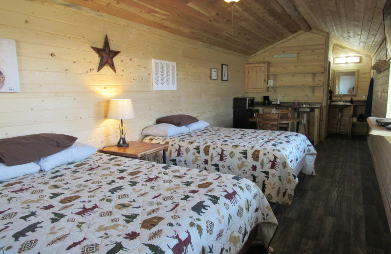 Cabin interior at The Drift Lodge.