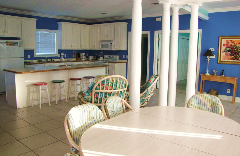 Rental kitchen at Beachball Properties.