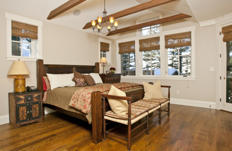 Vacation rental bedroom at Cabin and Company.