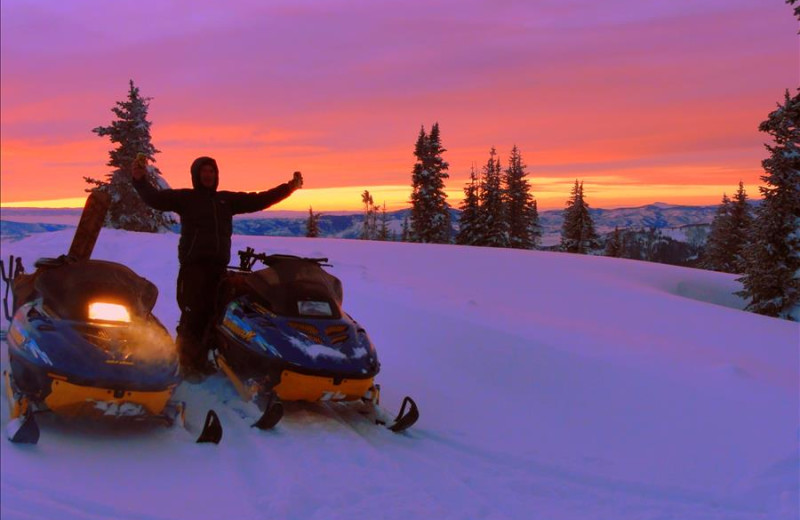 Snowmobiling at Steamboat Vacation Rentals.