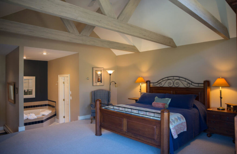 Guest room at The Red Clover Inn & Restaurant.